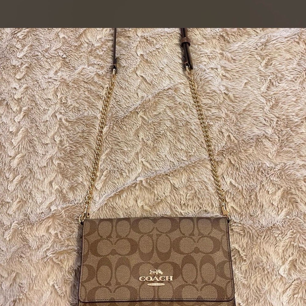 Coach Signature Tan Crossbody Bag